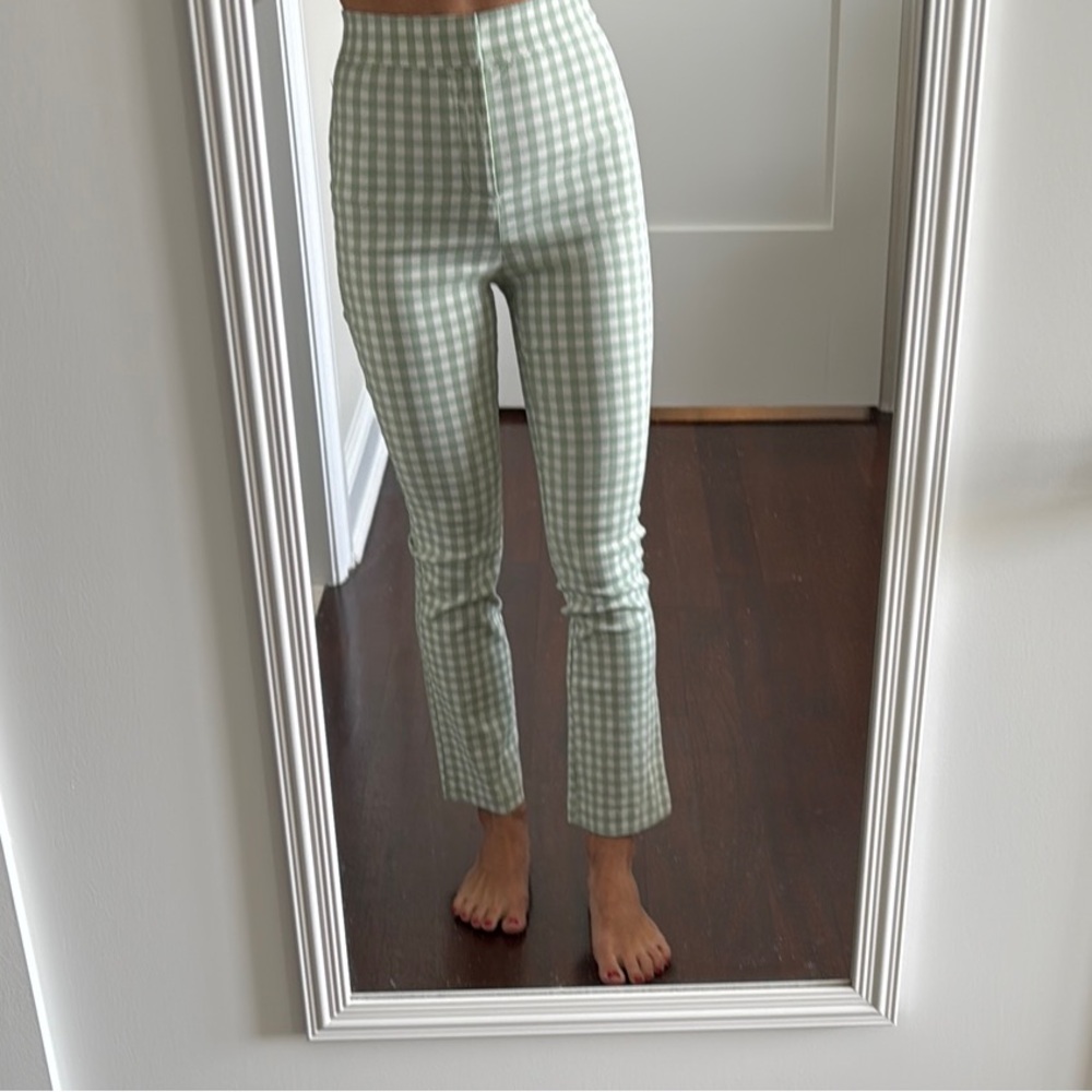 Zara Mint Checkered Trousers